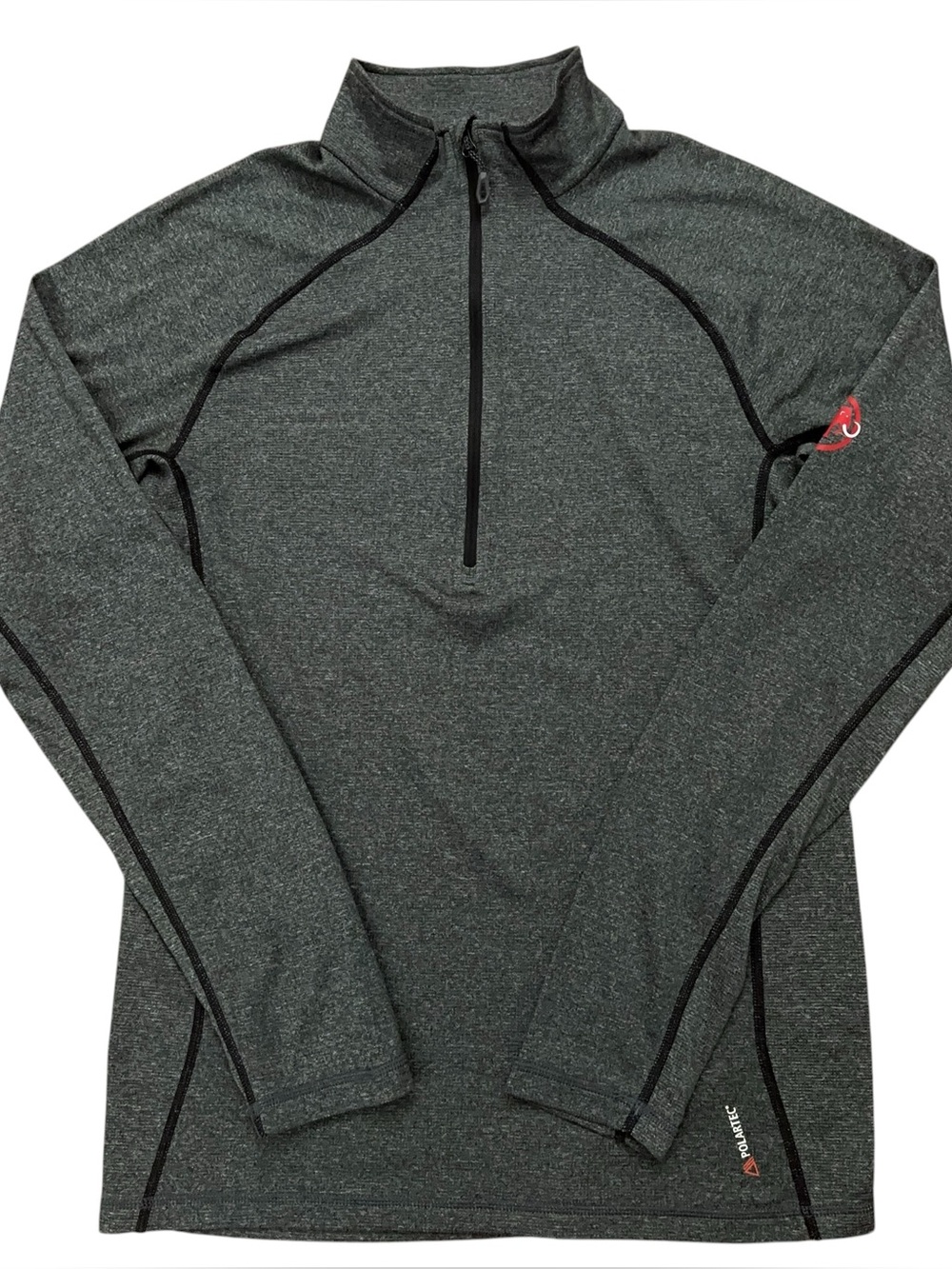 Mammut Trovat Pro 1/2 Zip Pullover Mens M Long Sleeve Wool Stretch Hiking Gray